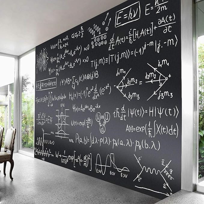 ZHIDIAN Magnetic Chalkboard Contact Paper for Wall, 48" x 36" Non-Adhesive Back Chalkboard Wallpaper, Blackboard Wall Sticker with Chalks for Home/School/Playroom