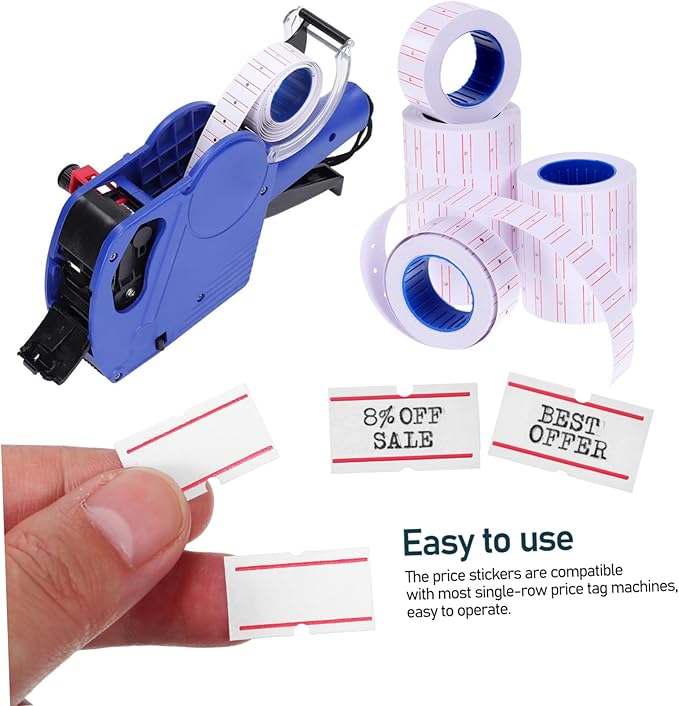 KALLORY 10Rolls Self Adhesive Price Labels Strong Adhesion Pricing Stickers for Retail Stores Small Businesses Usage Efficient Price Marker Labeler Tags