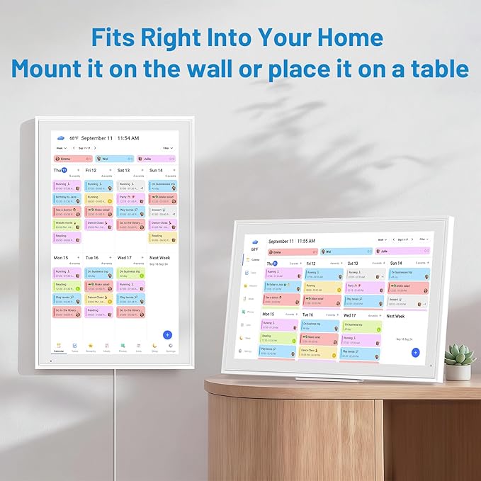 Digital Calendar, 21.5 Inch Smart Wall Calendar & 2026 Planner & Chore Chart, Gifts for Women Men, Gifts for Mom Dad, Touchscreen Interactive Display, Wall Mount
