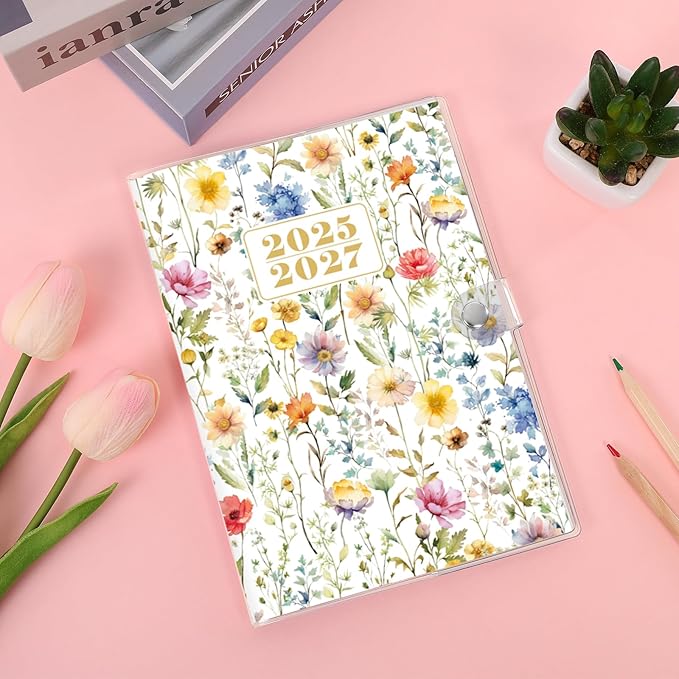 KONVINIT 2025-2027 Monthly Planner, 30 Months Calendar Planner 2026 - Runs From July 2025 Until December 2027, 5.9'' x 8.4'', Floral Monthly Planner 2025-2027 for Office Supplies
