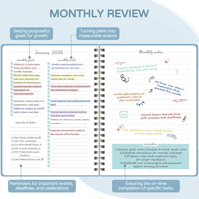 Monthly Planner 2026-2027, 2 Year Calendar 2026-2027 (Jan 2026 - Dec 2027), 7" x 10", 26-27 Monthly Calendar Planner, 24-Month Planning Book for Home School Office Supplies
