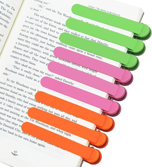 9Pcs Automatic Bookmark - Smart Book Marks for Reading, Silicone Bookmarks for Women and Kids, Unique Book Markers - Page Holder Accessories