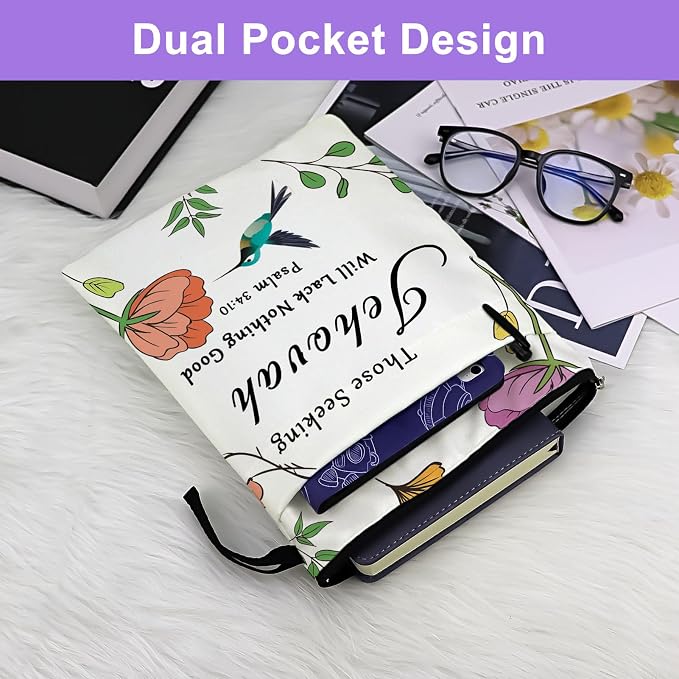 Jehovah Gifts Book Sleeve Book Covers for Paperbacks Jehovah Witness Baptism Gifts Bible Gifts for Women Christian Book Protector Pouch Bookish Gifts for Book Lovers Birthday Christmas Gifts
