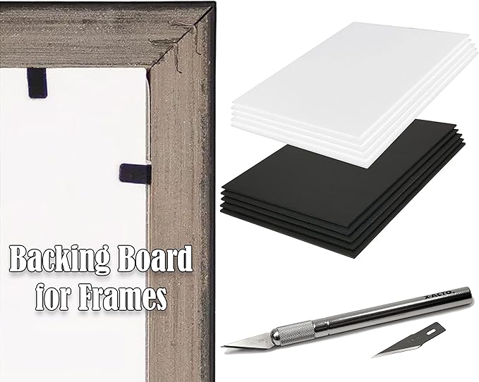 3/16" Black 1 Side Self Adhesive Foam Core Boards 8x10-10 Pack. Many Sizes Available. Acid Free Craft Poster Board for Signs, Buffered Presentations, School, Office and Art Projects