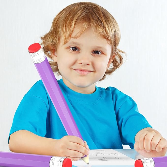 16 Inch Wooden Large Jumbo Pencils Giant Big Funny Wood Pencil with Cap and Eraser Fun Novelty Gifts for Kids School Kindergarten Home Office Prop Supplies(Purple)