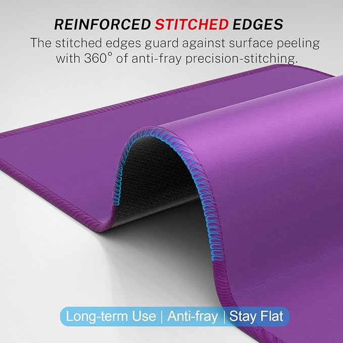 MROCO Essential Office & Gaming Mouse Pad, 8.5 x 11 Inch, Violet Purple | Anti-Fray Stitched Edges, Functional Pattern Design, Non-Slip Rubber Base, Water and Stain Resistance