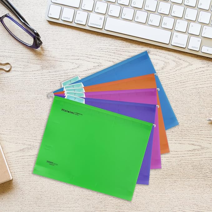 15 Pcs PP Hanging File Folders Letter Size,Hanging Folders with Tabs,File Folders for Filing Cabinet Hanging Files for Bulky Files,Medical Charts,Office AMD School Desktop File Storage