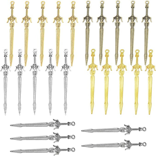 25 Pieces Sword Bookmark, Metal Bookmark, Charms Pendants Bookmarks, Your Reading Assistants, Classroom Prizes, Men Bookmarks for Book Lovers Presents Reading Crafting DIY