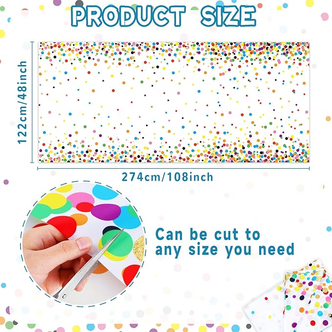 CHUNNIN Confetti Fabric Bulletin Board Decoration Colorful Dots Bulletin Board Background Creative Classroom Decor Arts Crafts Classroom Home Wall Decor Education Back to School Display Supplies