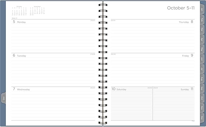 Mead 2027 Planner, Weekly & Monthly, 15-Month Oct-Dec, 8.5" x 11", Composure Blue (CRW6202027)