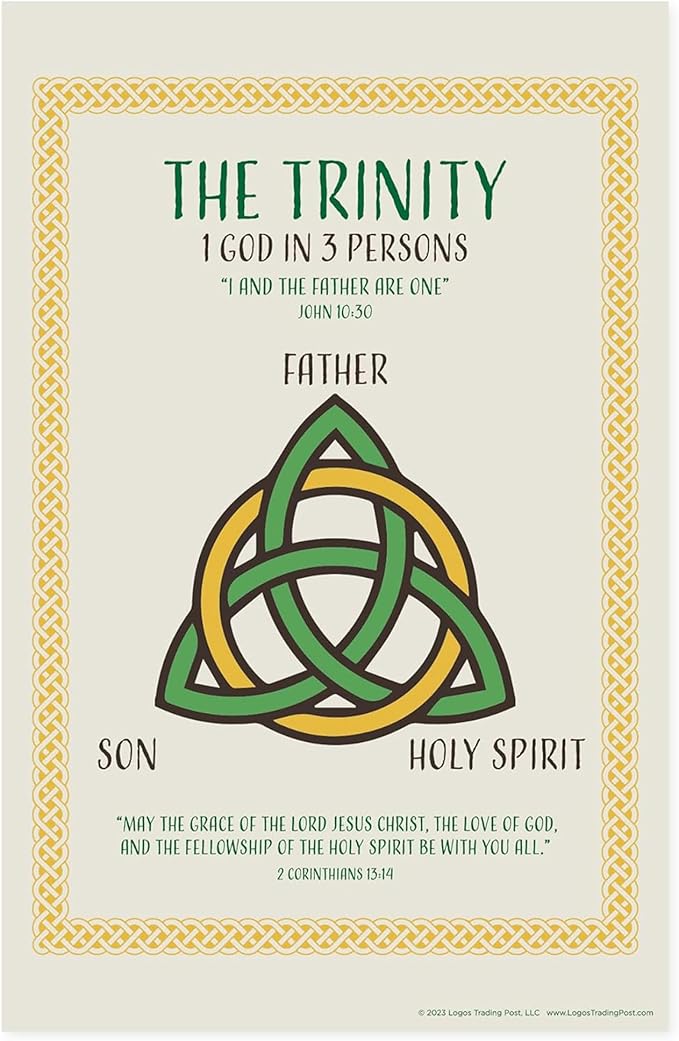 TREE OF LIFE REV. 22:14 Bible Posters For Kids - The Trinity, 11"x17" Laminated Sunday School Posters For Christian Classroom Decor, Sunday School Decorations For Classroom & Church Nursery Decor
