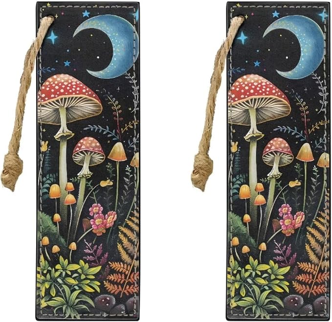 Mushroom Bookmarks for Women Teachers and Readers - 2 PCS Fun Book Marks for Reading - Accessories for Book Lovers