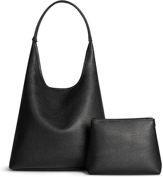 Hobo Bag for Women, Large Slouchy Shoulder Bag, Soft Vegan Leather Everyday Tote Purse, Stylish Handbag Fits 13.6'' Laptop