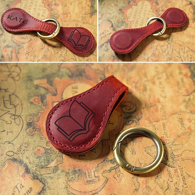 Personalized Magnetic Leather Bookmarks for Reading Women,Custom Magnet Book Mark Clips with Initial Gifts for Readers Men Book Lovers Classmate (Large Leather Magnetic Bookmark)