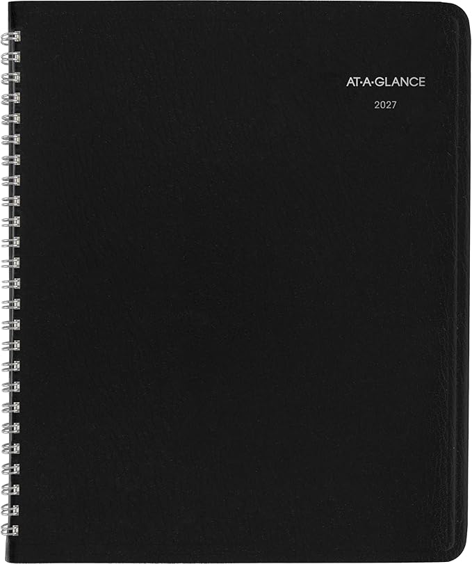 AT-A-GLANCE 2027 Planner, Weekly & Monthly, 7" x 8.75", Executive Soft Cover, DayMinder, Black (G5460027)