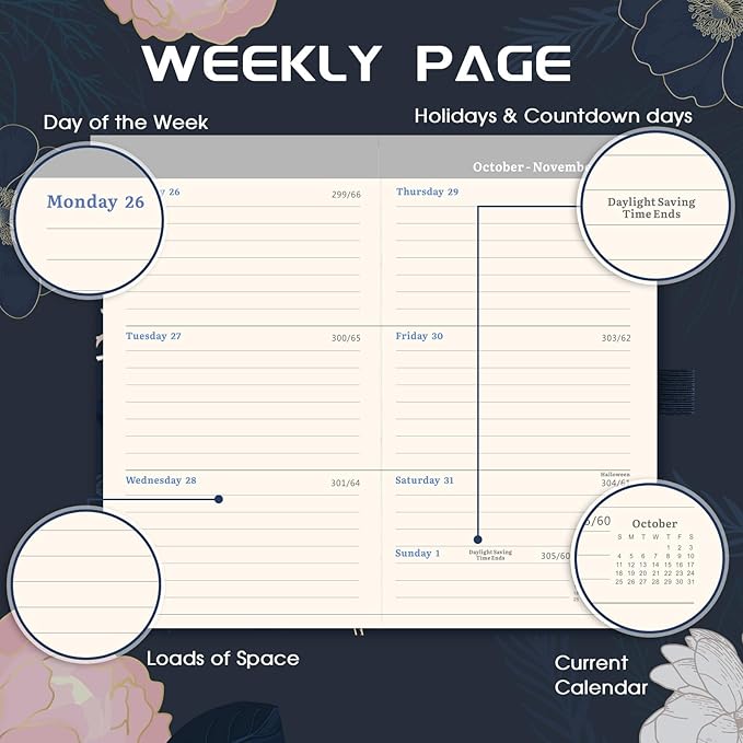 Pocket Calendar 2026-2027- Pocket Planner 2026-2027, Weekly Monthly Planner, 6.3''×3.8'', JULY 2026 - JUNE 2027, Pen Loop, Back Pocket, 2 Book Marks, Elastic Closure, Notes Pages