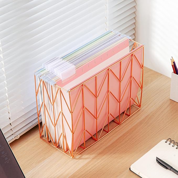 48 Pack Hanging File Folders Letter Size with 1/5 Cut Adjustable Tabs File Folder for Filing Cabinet Reinforced Hanging Folders Design for Home School Office, Macaroon Design