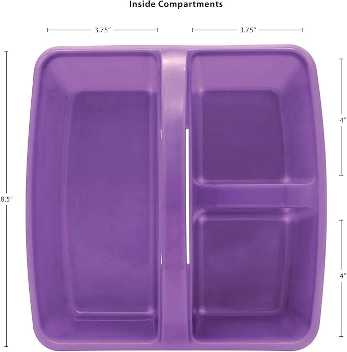 Teacher Created Resources Assorted Primary Colors Portable Plastic Storage Caddy 6-Pack for Classrooms, Kids Room, and Office Organization, (Blue, Green, Orange, Purple, Red and Yellow) 3 Compartment
