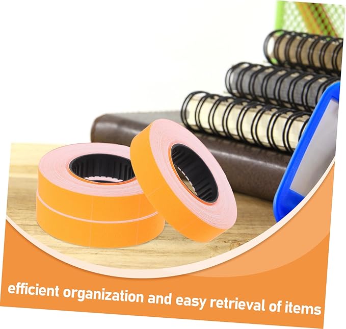 Gadpiparty 10rolls Orange Price Labeller Paper Dual-line Price Tag Labels for Retail Easy to Use Printing Labels Per Roll and Labeling