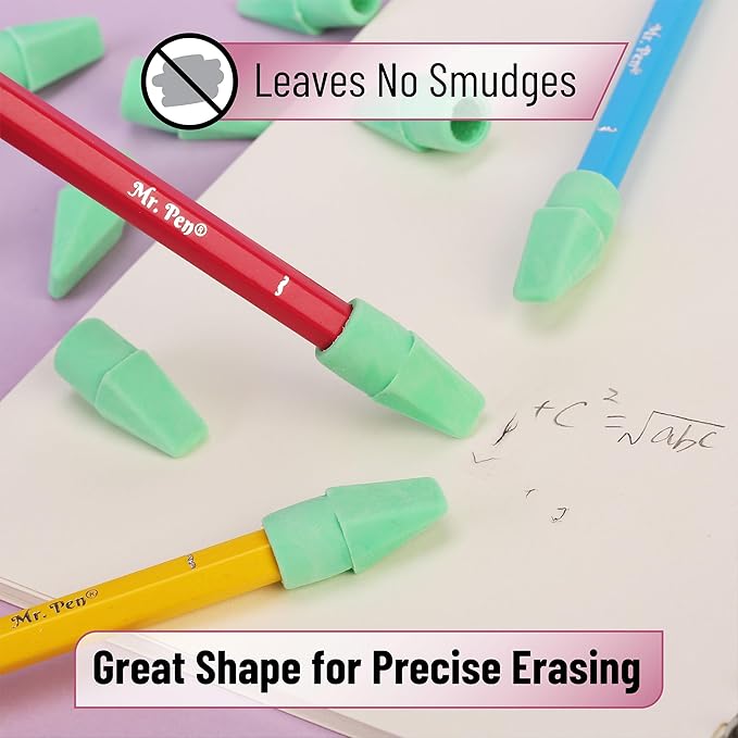 Mr. Pen- Pencil Erasers Toppers, 120 Pack, Green, Erasers for Pencils, Pencil Top Erasers, Pencil Eraser