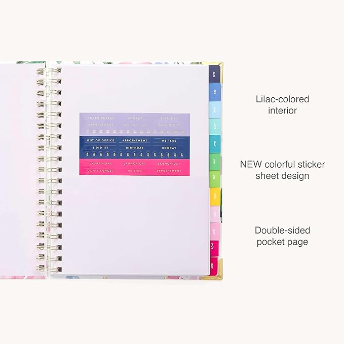 Simplified 2026 12-Month Spiral Weekly Planner — Cottage Floral — January 2026 - December 2026, Calendar Year Organizer with Stickers, Pockets, and Keepsake Box