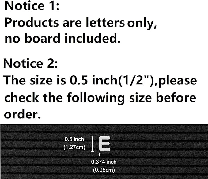 Letter Set Only - Pre-cut 0.5 Inch(1/2”) Tall White Letters 492pcs with Canvas Bag(No Board Included)
