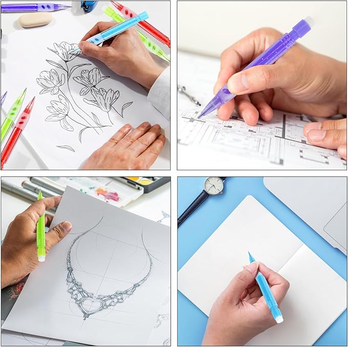 40 PCS Mini Mechanical Pencils Automatic Pencils 0.7mm with Erasers Mini Pencil Stationery Home Office School Supplies for Writing, Drawing, Sketching, Drafting