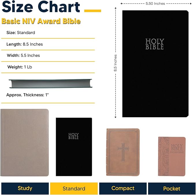 Personalized NIV Bible Faux Leather Small Print Economy Bible with Custom Name at The Lower Right Side & Red-Highlighted Verses, Custom Gift for Christian & Religious Events