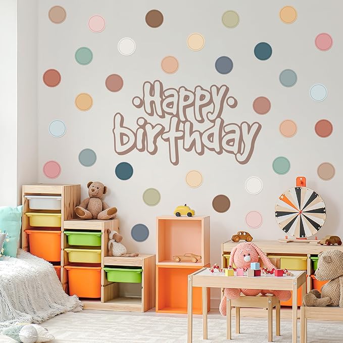 Boho Round Cutouts with 100Pcs Glue Points 16 Colors Circle Shape Paper Cut-Outs Colorful Round Cutting Bulletin Board Decor for Back to School DIY Craft Art Home Party Favor, 80Pcs