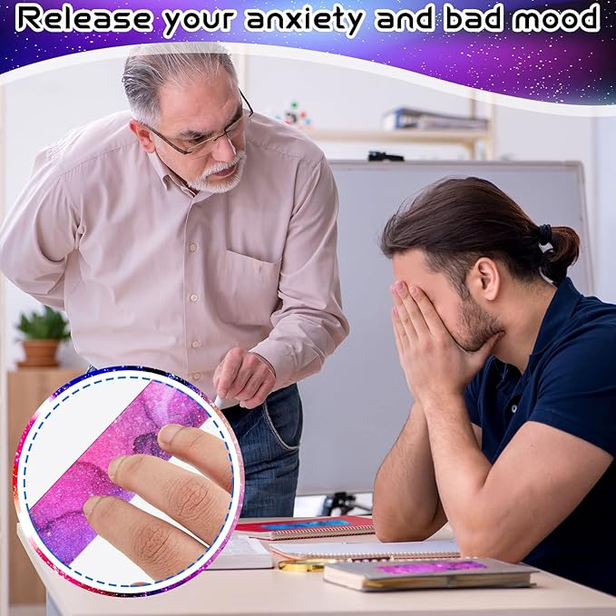 Gersoniel 36 Pcs Ink and Starry Sky Anxiety Sensory Stickers Mental Health Stickers Mindfulness Fidget Textured Strips Adhesive Tactile Calm Relief Items for Adults School Counselor Office, 12 Style