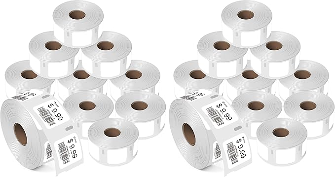 L LIKED 7500 Compatible DYMO 30332 Square Label 1" x 1" for QR Codes, Multipurpose Labels, Compatible with Zebra & DYMO 4XL (10 Rolls) (Pack of 2)