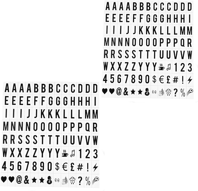 A Set 208Pcs Black Cinematic Lightbox Replacement Letters & Numbers Signs for A4 Light Up Letter Box Sign Message Board, Presentation Boards 65.4x35mm, for Home or Events(Light Box is NOT Included)