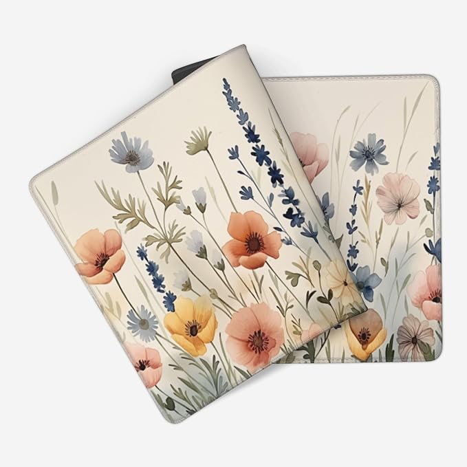 35.4" x 15.7" Watercolor Wildflower Extended Mouse Pad, Floral Botanical Desk Mat with Non-Slip Base, Water Resistant for Gaming & Office