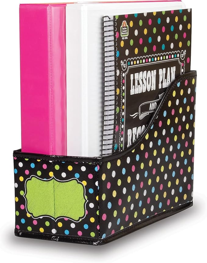 Chalkboard Brights Book Bin, Multicolor, 8" x 5" x 11"