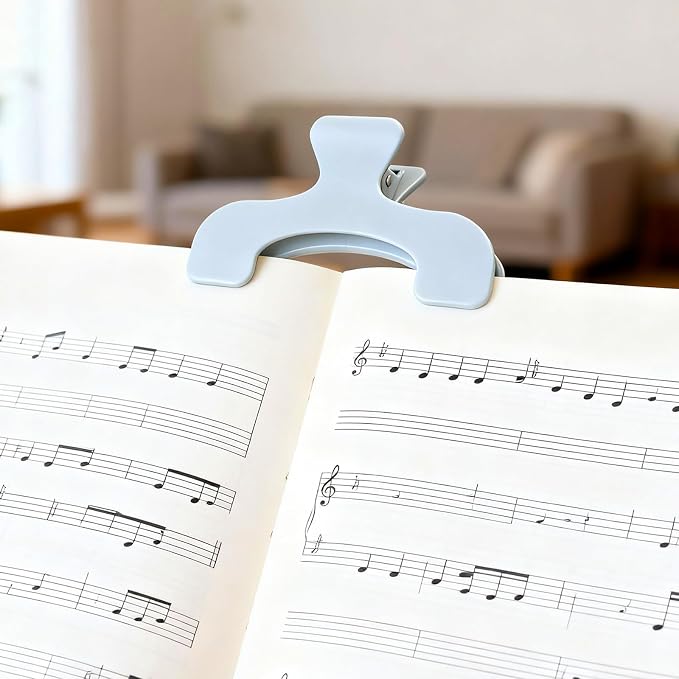 2 Pcs Book Clip, Blue & Pink Page Holders for Reading, Studying, Office - Durable Journal Clip, Book Reading Accessories to Keep Pages Open, Portable & Practical Book Paper Clips for Books, Notebooks