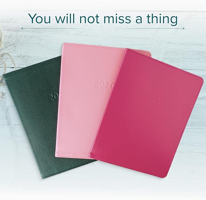 Harbor Large Weekly Monthly Planner 2025-2026, Calendar Planner & Notebook - Durable Faux Leather, 192 Pages, Softcover & Book Bound - Key West Dark Purple - 9.75 x 7.5 "