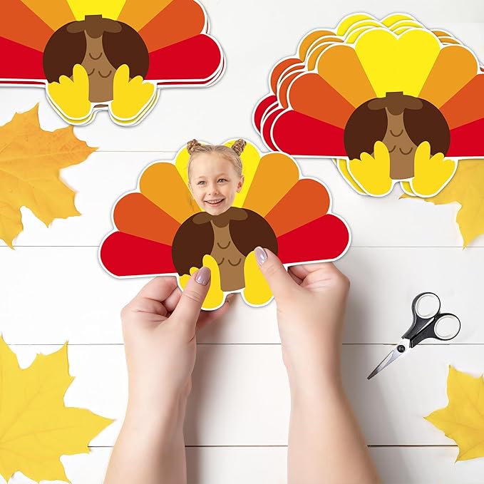 50 Pcs Thanksgiving Turkey Cutouts – Fall Bulletin Board Decorations for Classroom,School,DIY Crafts,Autumn Harvest,Home,and Party Supplies (Turkey)