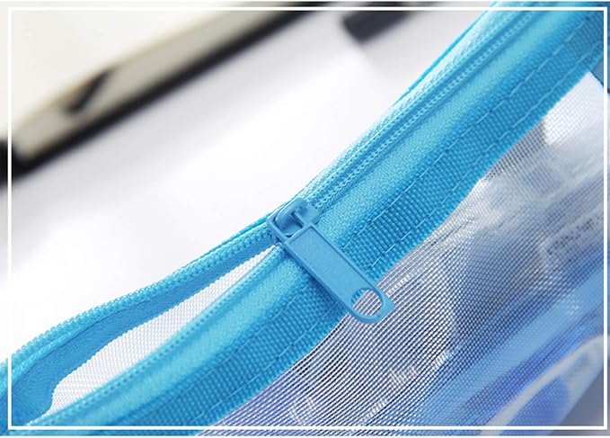 Zipper Pouch A6, 4 PCS, Mesh Bags Clear Zipper Pouch Small Organizer Bag Zipper Folder Bag Cosmetic Bags Travel Storage Bags