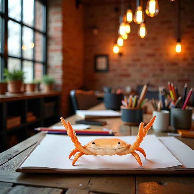 1 Pc Red Creative Crab Pen Holder Weightlifting Crabs Pen Stand Storage Rack Office Home Desktop Decoration,Desk Supplies Holders and Dispensers Crab,Pencil Holders