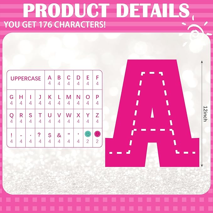 136 Pcs 12 in Extra Large Bulletin Board Letter Big Alphabet Letter Cutout Sticker Punctuation with Adhesive Dot Colorful Poster Classroom Decor for Wall Back School Preschool Kindergarten