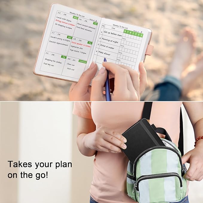 UpUDo Weekly Planner with Calendar, 160 pages Habits Tracker Journal Organizers-4.3"x5.8" Portable Notebooks