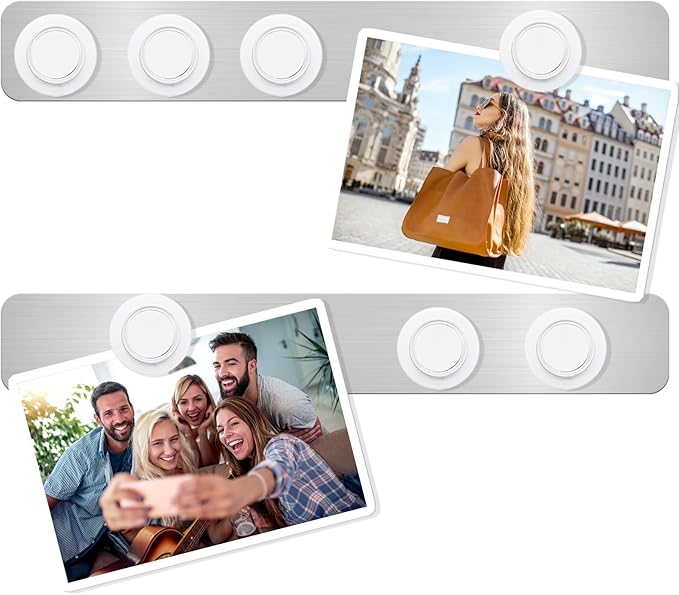 ZDZBLX Magnetic Board 2-Pack, Frameless Memo Bulletin Board Bar for Wall | Adhesive Backing Metal Magnet Board Strips for Office, Home, Kitchen | Includes 7 Strong White Magnet | Metal Magnetic Strips