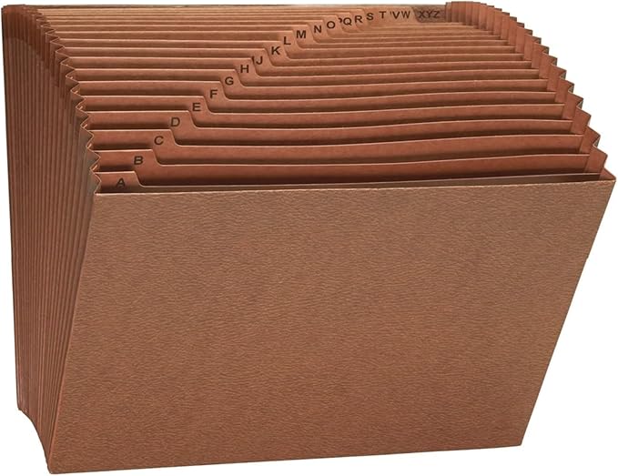 Smead TUFF Expanding File, Alphabetic (A-Z), 21 Pockets, Letter Size, Redrope-Printed Stock (70425)