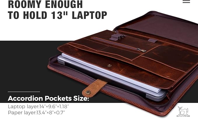 Personalized Leather Portfolio Padfolio for Men, Engraved Gifts for Father's Day for Husband from Wife, Customized Leather Gifts Present for Son/Dad, for Birthday, Oil Wax