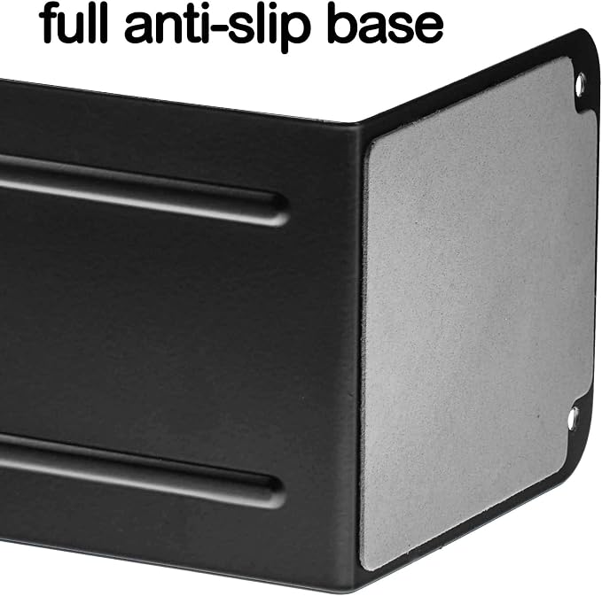 Acrimet Bookends for Shelves, Non-Skid Book Holder, Heavy Duty Book Stopper, Steel Metal Book Ends Storage for Home, Library, 6 7/8" H x 4" W x 4 1/2" D (Black) (1 Pair / 2 Pieces)
