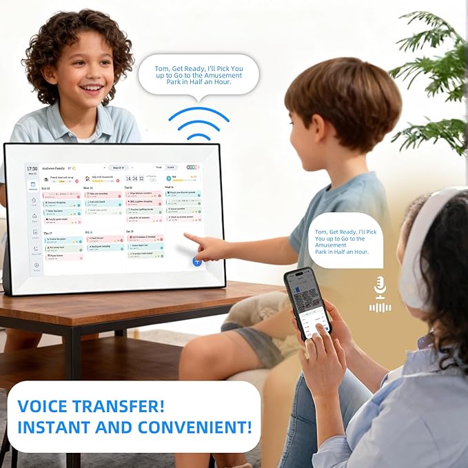 10.1" Digital Desk 2026 Electronic Calendar Planner,Voice Message Feature,Touchscreen Interactive Display for Family Schedules, Achievement Rewards, Meal Planning,Digital Picture Frame,Smart Clock, Gifts