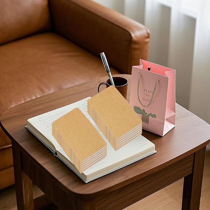 YYaaloa 12pcs Notepads Kraft Paper Notebooks Lined,Mini Notebooks Bulk Small Pocket Notepads for Office Home Coworkers Travel Gift Present Supplies (Brown-Lined, 12pcs)