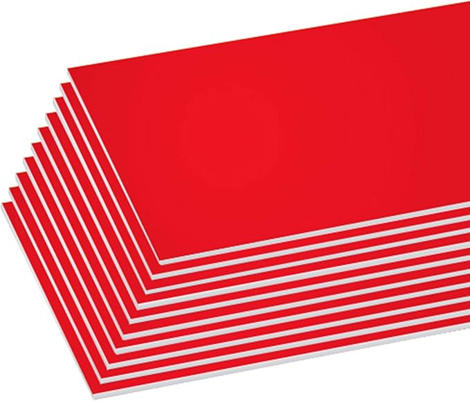 BAZIC Products Foam Board 20" X 30" Red, Colored Foam Boards 3/16 Inch Thickness, Presentation Signboards School Craft Project Framing Display, 25-Pack