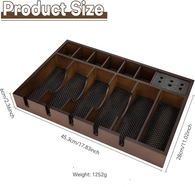 Barber Organizer Station, Wooden Multi-Functional Barber Accessories Storage Tray, Adjustable Multi-Slot Hairdressing Tool Storage Station Suitable for Hair Salons, Home Use, and Pet Shops