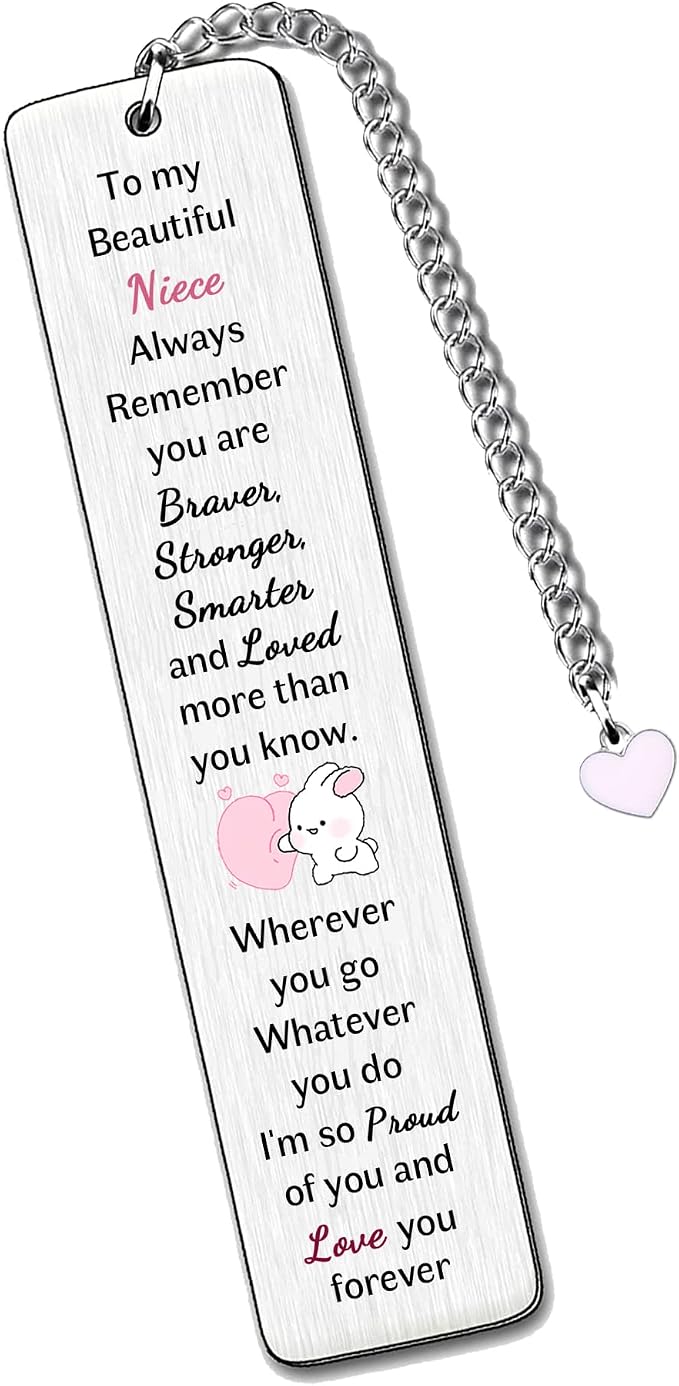 Niece Bookmarks Graduation Gift Inspirational Go to University Encourage Keepsake Birthday Gift Christmas Woman Distance Accompany Back to School Present Appreciate Book Accessory from Aunt Uncle
